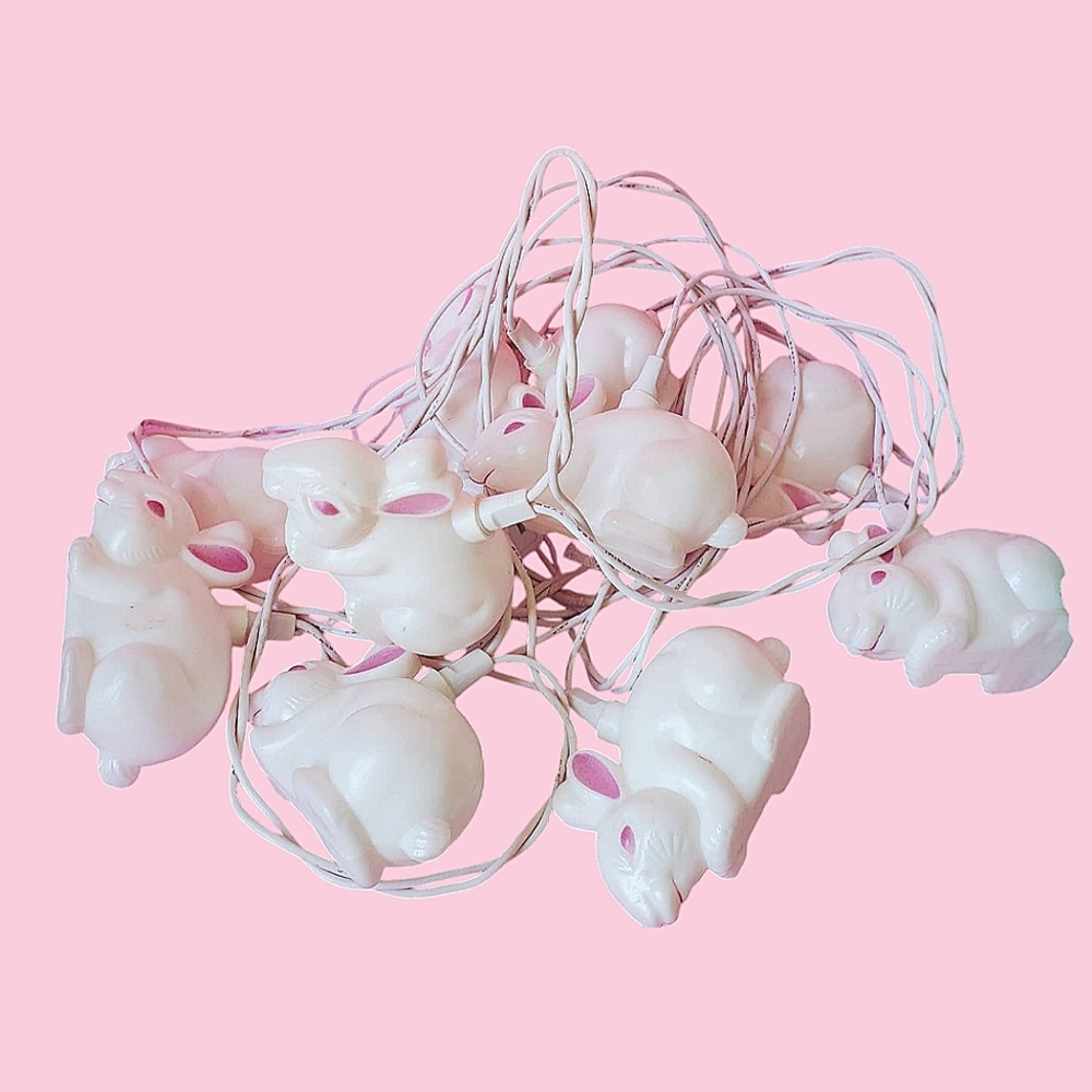 Vintage bunny blow mold string lights